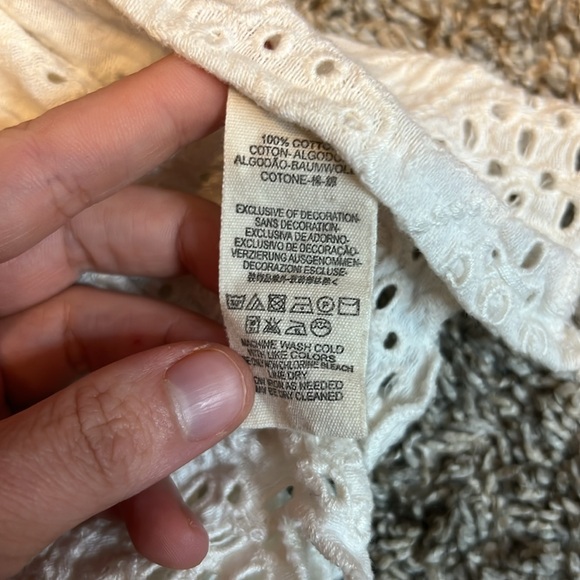 Free People Savannah Sleeveless Eyelet Top Ivory / White Size Small - Picture 8 of 8